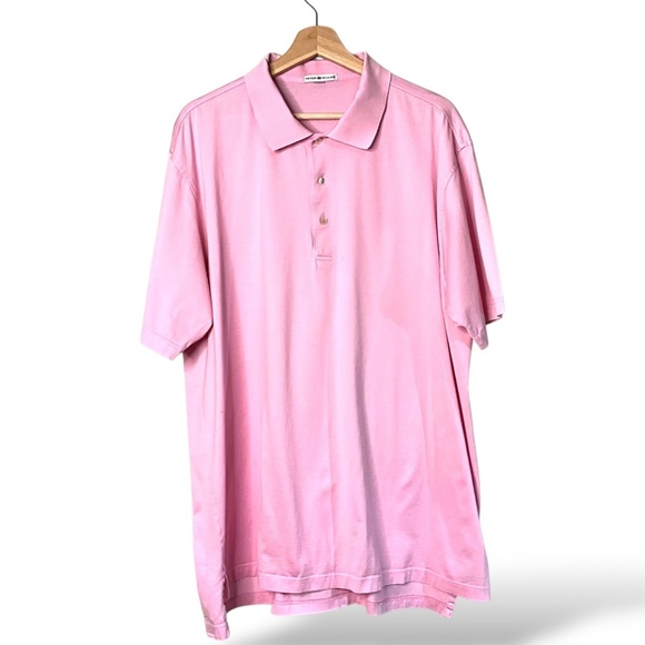 PETER MILLAR Jersey Knit Pink Short Sleeve Golf Polo US Sz XXL - Picture 3 of 11